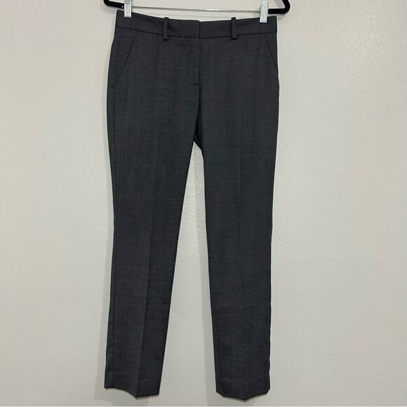 Theory Wool Straight Leg Crop Pants Gray Size 2 - Picture 1 of 11